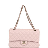 Chanel Medium Classic Double Flap Bag Light Pink Shiny Caviar Light Gold Hardware