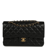 Pre-owned Chanel Medium Classic Double Flap Black Caviar Gold Hardware