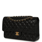 Pre-owned Chanel Medium Classic Double Flap Black Caviar Gold Hardware