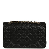 Pre-owned Chanel Medium Classic Double Flap Black Caviar Gold Hardware