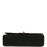 Pre-owned Chanel Medium Classic Double Flap Black Caviar Gold Hardware