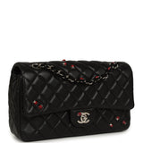 Pre-owned Chanel Medium Lady Bug Single Flap Bag Black Lambskin Silver Hardware - Thumbnail View 2