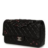 Pre-owned Chanel Medium Lady Bug Single Flap Bag Black Lambskin Silver Hardware - Thumbnail View 5