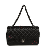 Pre-owned Chanel Medium Lady Bug Single Flap Bag Black Lambskin Silver Hardware - Thumbnail View 7