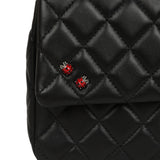 Pre-owned Chanel Medium Lady Bug Single Flap Bag Black Lambskin Silver Hardware - Thumbnail View 8