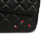 Pre-owned Chanel Medium Lady Bug Single Flap Bag Black Lambskin Silver Hardware - Thumbnail View 10