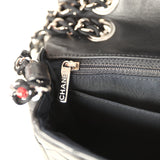 Pre-owned Chanel Medium Lady Bug Single Flap Bag Black Lambskin Silver Hardware - Thumbnail View 13