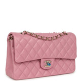 Chanel Medium Classic Double Flap Bag Pink Shiny Caviar Light Gold Hardware - Thumbnail View 2