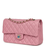 Chanel Medium Classic Double Flap Bag Pink Shiny Caviar Light Gold Hardware - Thumbnail View 5
