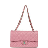 Chanel Medium Classic Double Flap Bag Pink Shiny Caviar Light Gold Hardware - Thumbnail View 7