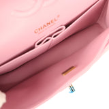 Chanel Medium Classic Double Flap Bag Pink Shiny Caviar Light Gold Hardware - Thumbnail View 9