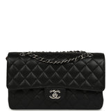 Pre-owned Chanel Medium Classic Double Flap Black Caviar Silver Hardware - Thumbnail View 1
