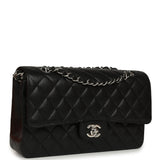 Pre-owned Chanel Medium Classic Double Flap Black Caviar Silver Hardware - Thumbnail View 2