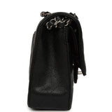 Pre-owned Chanel Medium Classic Double Flap Black Caviar Silver Hardware - Thumbnail View 3