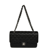 Pre-owned Chanel Medium Classic Double Flap Black Caviar Silver Hardware - Thumbnail View 7