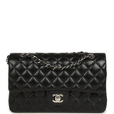 Pre-owned Chanel Medium Classic Double Flap Black Caviar Silver Hardware - Thumbnail View 1