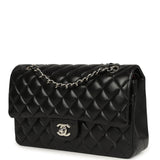 Pre-owned Chanel Medium Classic Double Flap Black Caviar Silver Hardware - Thumbnail View 5