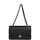 Pre-owned Chanel Medium Classic Double Flap Black Caviar Silver Hardware - Thumbnail View 7