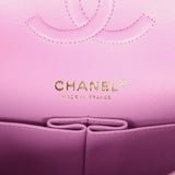 Pre-owned Chanel Medium Classic Double Flap Bag Purple Patent Gold Hardware - Thumbnail View 9