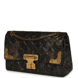 Pre-owned Chanel Medium Paris-Shanghai Reissue 226 2.55 Double Flap Bag Gold Glazed Tweed Antique Gold Hardware - Thumbnail View 5