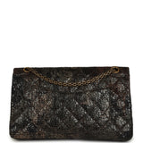 Pre-owned Chanel Medium Paris-Shanghai Reissue 226 2.55 Double Flap Bag Gold Glazed Tweed Antique Gold Hardware - Thumbnail View 4