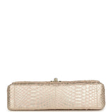 Pre-owned Chanel Medium Classic Double Flap Bag Light Pink, Silver Python Aged Bronze Hardware - Thumbnail View 6