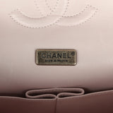 Pre-owned Chanel Medium Classic Double Flap Bag Light Pink, Silver Python Aged Bronze Hardware - Thumbnail View 9