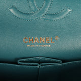 Pre-owned Chanel Medium "Egypt" Classic Double Flap Bag Blue Tweed Light Gold Hardware - Thumbnail View 8
