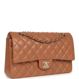 Chanel Medium Classic Double Flap Bag Brown Lambskin Light Gold Hardware - Thumbnail View 2