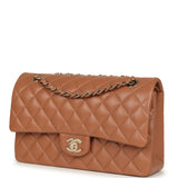 Chanel Medium Classic Double Flap Bag Brown Lambskin Light Gold Hardware - Thumbnail View 5