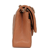Chanel Medium Classic Double Flap Bag Brown Lambskin Light Gold Hardware - Thumbnail View 3
