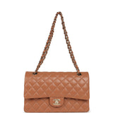 Chanel Medium Classic Double Flap Bag Brown Lambskin Light Gold Hardware - Thumbnail View 7