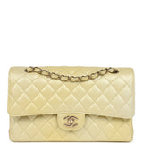 Pre-owned Chanel Medium Classic Double Flap Ombre Yellow Pearly Goatskin Gold Hardware - Thumbnail View 1