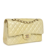 Pre-owned Chanel Medium Classic Double Flap Ombre Yellow Pearly Goatskin Gold Hardware - Thumbnail View 2