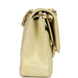 Pre-owned Chanel Medium Classic Double Flap Ombre Yellow Pearly Goatskin Gold Hardware - Thumbnail View 3