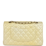 Pre-owned Chanel Medium Classic Double Flap Ombre Yellow Pearly Goatskin Gold Hardware - Thumbnail View 4