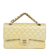 Pre-owned Chanel Medium Classic Double Flap Ombre Yellow Pearly Goatskin Gold Hardware - Thumbnail View 7
