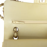 Pre-owned Chanel Medium Classic Double Flap Ombre Yellow Pearly Goatskin Gold Hardware - Thumbnail View 8