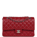 Chanel Medium Classic Double Flap Bag Red Caviar Silver Hardware - Thumbnail View 1