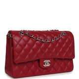 Chanel Medium Classic Double Flap Bag Red Caviar Silver Hardware - Thumbnail View 2