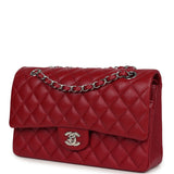 Chanel Medium Classic Double Flap Bag Red Caviar Silver Hardware - Thumbnail View 5
