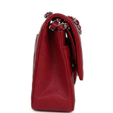 Chanel Medium Classic Double Flap Bag Red Caviar Silver Hardware - Thumbnail View 3