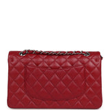 Chanel Medium Classic Double Flap Bag Red Caviar Silver Hardware - Thumbnail View 4