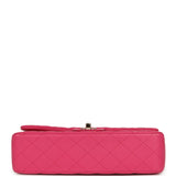 Chanel Medium Classic Double Flap Bag Dark Pink Lambskin Light Gold Hardware - Thumbnail View 6