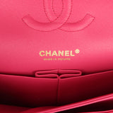Chanel Medium Classic Double Flap Bag Dark Pink Lambskin Light Gold Hardware - Thumbnail View 8