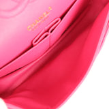 Chanel Medium Classic Double Flap Bag Dark Pink Lambskin Light Gold Hardware - Thumbnail View 9