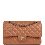 Chanel Medium Classic Double Flap Bag Caramel Lambskin Light Gold Hardware - Thumbnail View 1