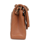 Chanel Medium Classic Double Flap Bag Caramel Lambskin Light Gold Hardware - Thumbnail View 3