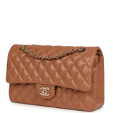 Chanel Medium Classic Double Flap Bag Caramel Lambskin Light Gold Hardware - Thumbnail View 5