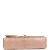 Pre-owned Chanel Medium Classic Double Flap Bag Iridescent Pink Python Light Gold Hardware - Thumbnail View 6
